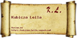Kubicza Leila névjegykártya